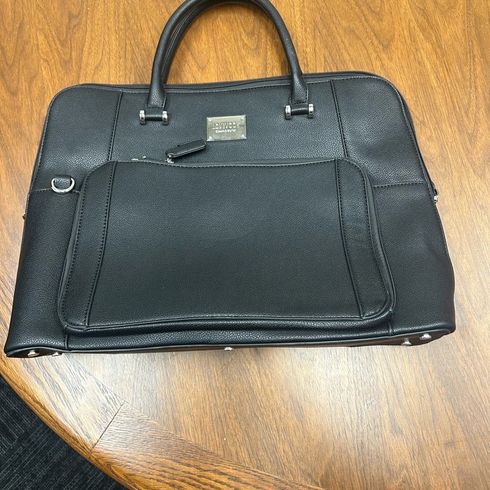 Black Executive Laptop Bag with Structured Design